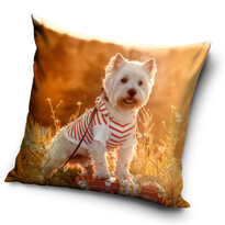 Față de pernă Westie în excursie, 40 x 40 cm Față de pernă Westie în excursie, 40 x 40 cm