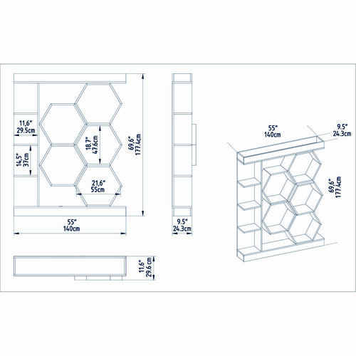 Biblioteczka Sueno White and Walnut