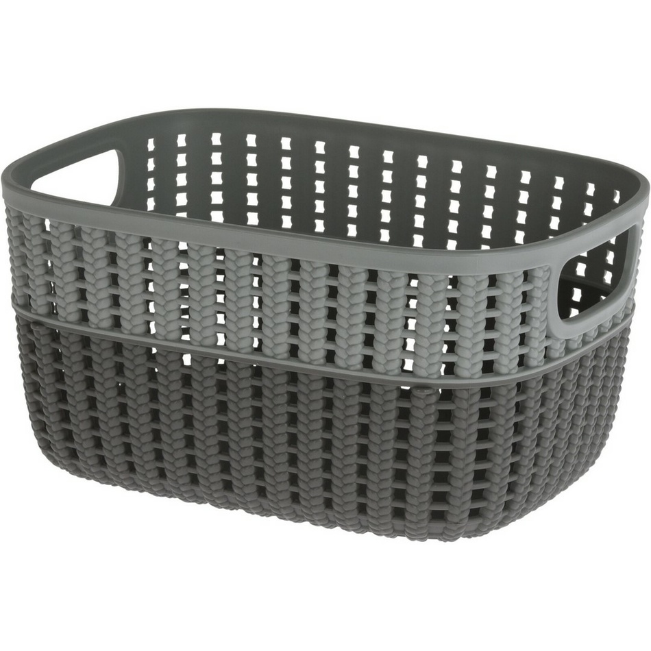 Coș de plastic Duo, gri, 23,5 x 17,5 x 11,5 cm