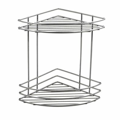 AQUALINE 37010 Chrom Line Doppelte Eckregal ausDraht, silberfarben