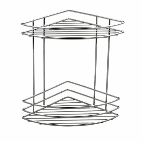 AQUALINE 37010 Chrom line žična polica vogalnadvojna, srebrna