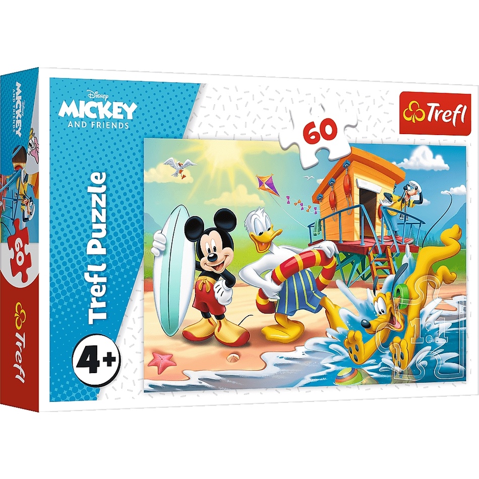 Levně Trefl Puzzle Mickey Mouse na pláži, 60 dílků