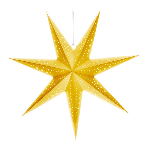 Solight LED zlatá vianočná hviezda, závesná, 60 cm, 20x LED, 2x AA, zlatá farba, 1v295