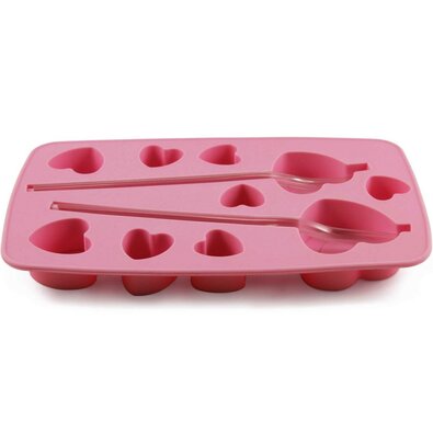 Formă de gheață din silicon Toro cu pai Inimă