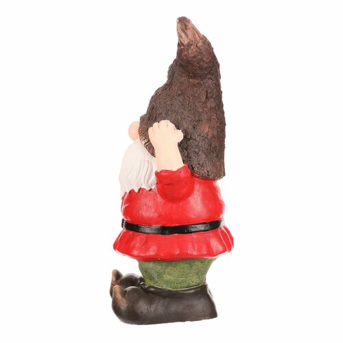 Kerti dekoráció Törpe piros kabátban, 19 x 18 x 42cm
