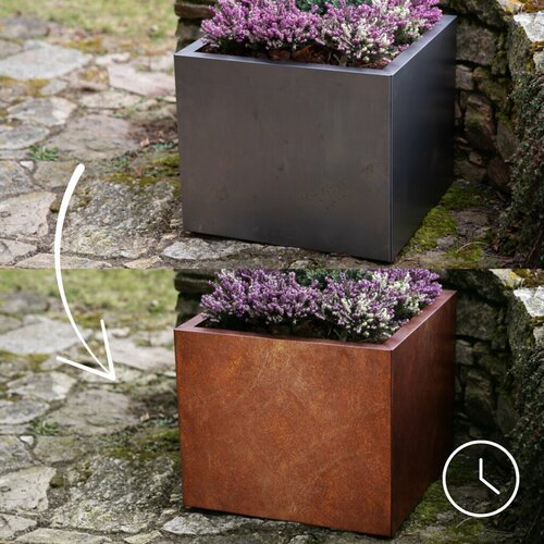 Cube Donica ogrodowa 60 x 60 x 50 cm, corten CORGARDEN 1001