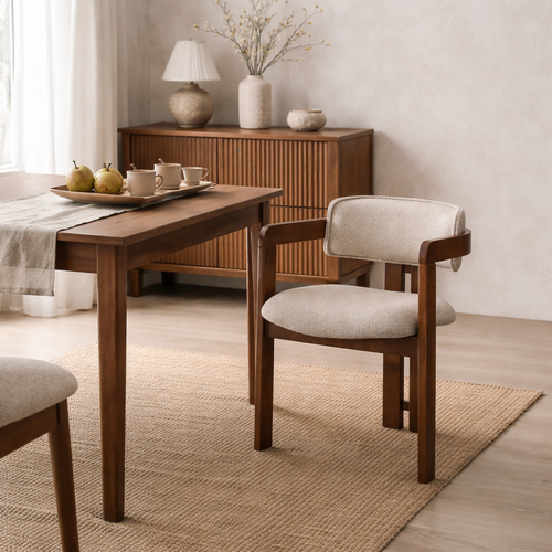 Krzesło do jadalni Cozy Cream and Walnut