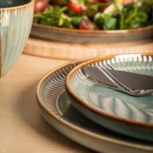 Altom Set mit 2 flachen Tellern Reactive Sage 26 cm