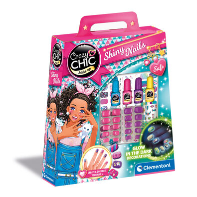 Clementoni Crazy CHIC - Set de lacuri de unghiicare strălucesc în întuneric