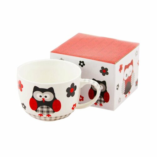 Cană ceramică bufniță în cutie cadou 500 ml