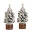 Різдвяні прикраси Ялинка на колоді, 19 см,засніжена, НАБІР 2 ШТ.