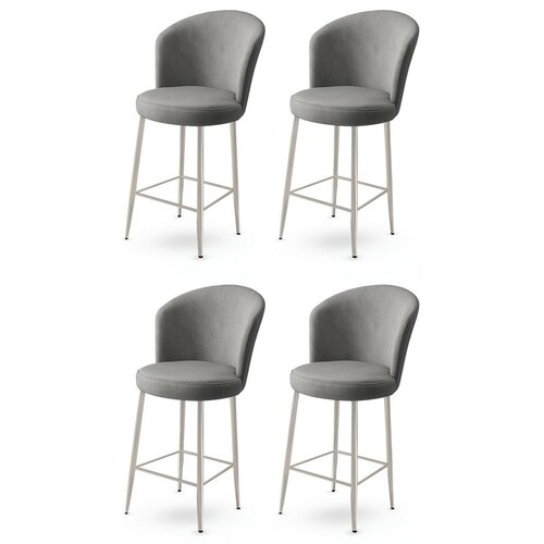 Sada barových židlí Fora Grey and Chrome, 4 ks
