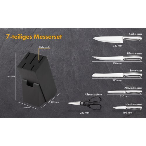Classbach 7-delni komplet nožev MBS 4018, črna