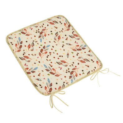 Bellatex Sitzkissen Berta glatt Blatt braun, beige, 40 x 40 cm