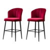 Zestaw krzeseł barowych Rubi Claret Red and Black,