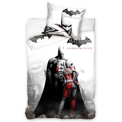 Dziecięca pościel bawełniana Batman - Arkham City, 140 x 200 cm, 70 x 80 cm