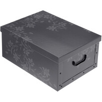 Коробка для зберігання з кришкою Орнамент 51 x 37x 24 см, сіра