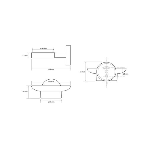 Dozator de săpun din sticlă rotund SAPHO XR803 X,crom