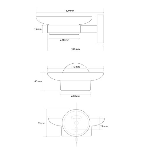 Sapho XR803GB X-Round Gold milnik za milo, mlečnosteklo/zlato