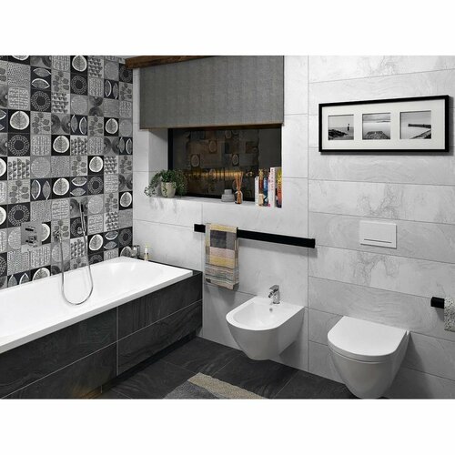 SAPHO PX088 Patron тримач для рушників, 100 x 6 см, чорний матовий