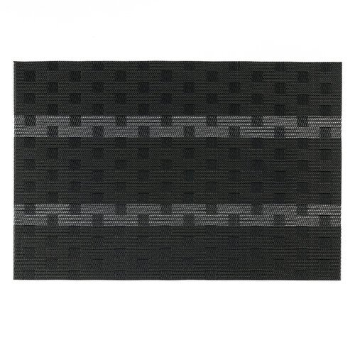 Prostírání Grid černá, 30 x 45 cm, sada 4 ks