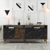 Dulap Milan 2 Walnut and Black Marble