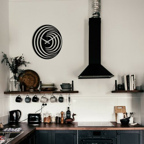 Zegar ścienny Circles S017 Black, 48 x 48 cm