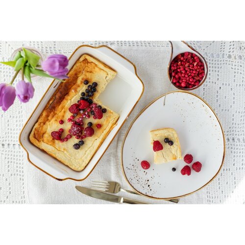 Mäser Oválny tanier Pintar White hnedé bodky 29 x 26 cm