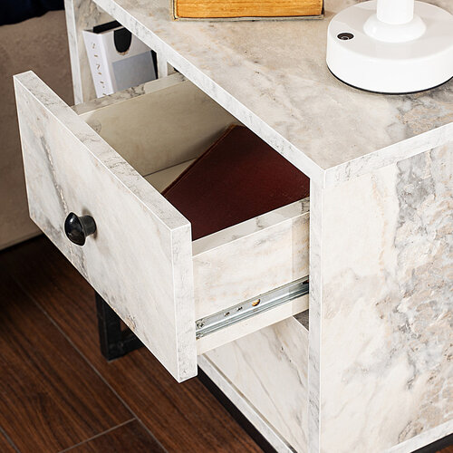 Nočna omarica Glimmer Fressia Marble Black