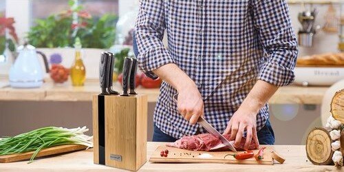 Набір ножів G21 Gourmet Stone 5 шт. + бамбуковийблок