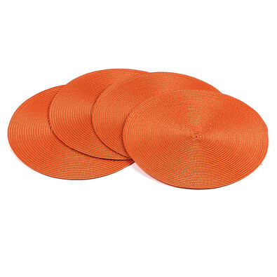 Suport farfurie Deco, rotund, portocaliu, diam. 35 cm, set 4 buc.