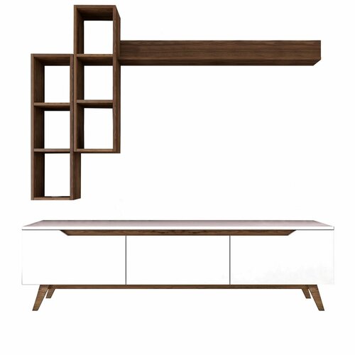 TV-Möbel Mia Walnut and White