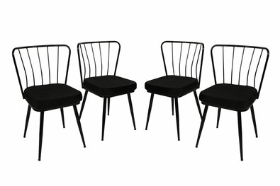 Yildiz Black and Black étkezőszék szett, 4 db
