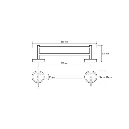 SAPHO XB401 X-Round Black suport dublu pentruprosoape, negru