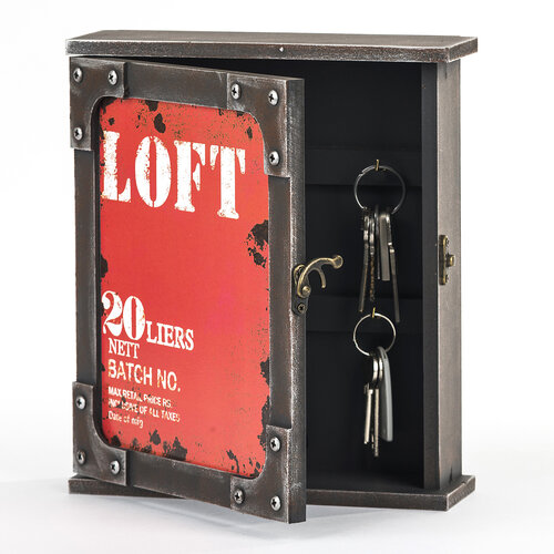 Skříňka na klíče Loft červená