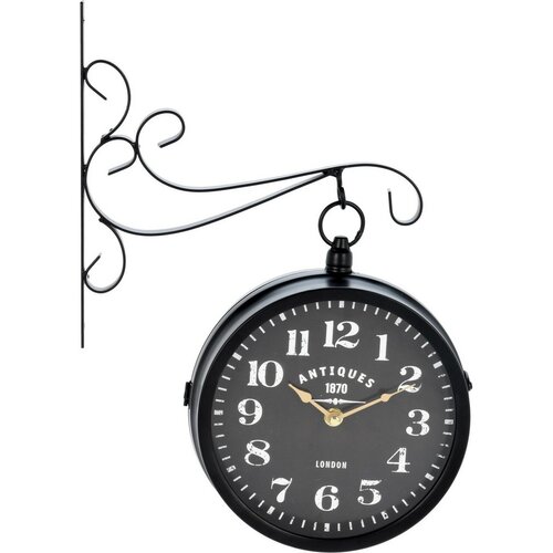 Metallwanduhr Clemente schwarz, 29 x 9 x 39 cm