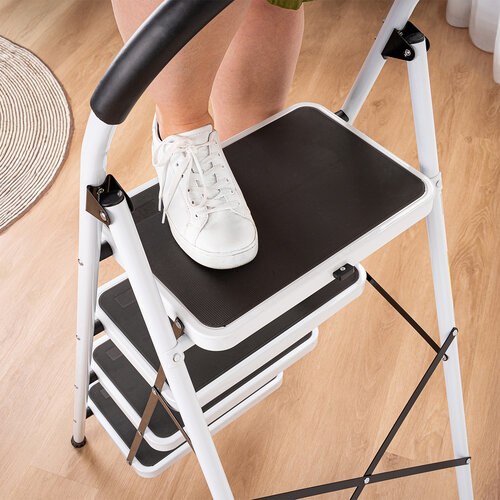 4Home Klappbare Trittleiter aus Stahl Steps, 4 Stufen