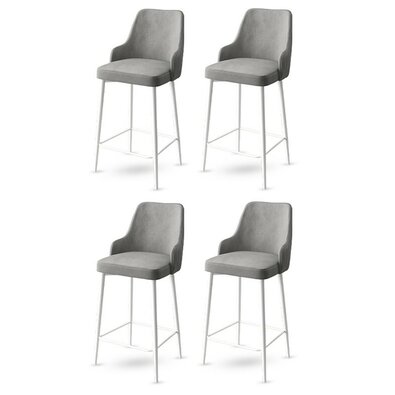 Barstuhl-Set Enox Grey and White, 4 Stück