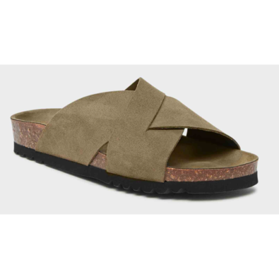 Papuci Scholl Vivian, kaki, mărimea 40