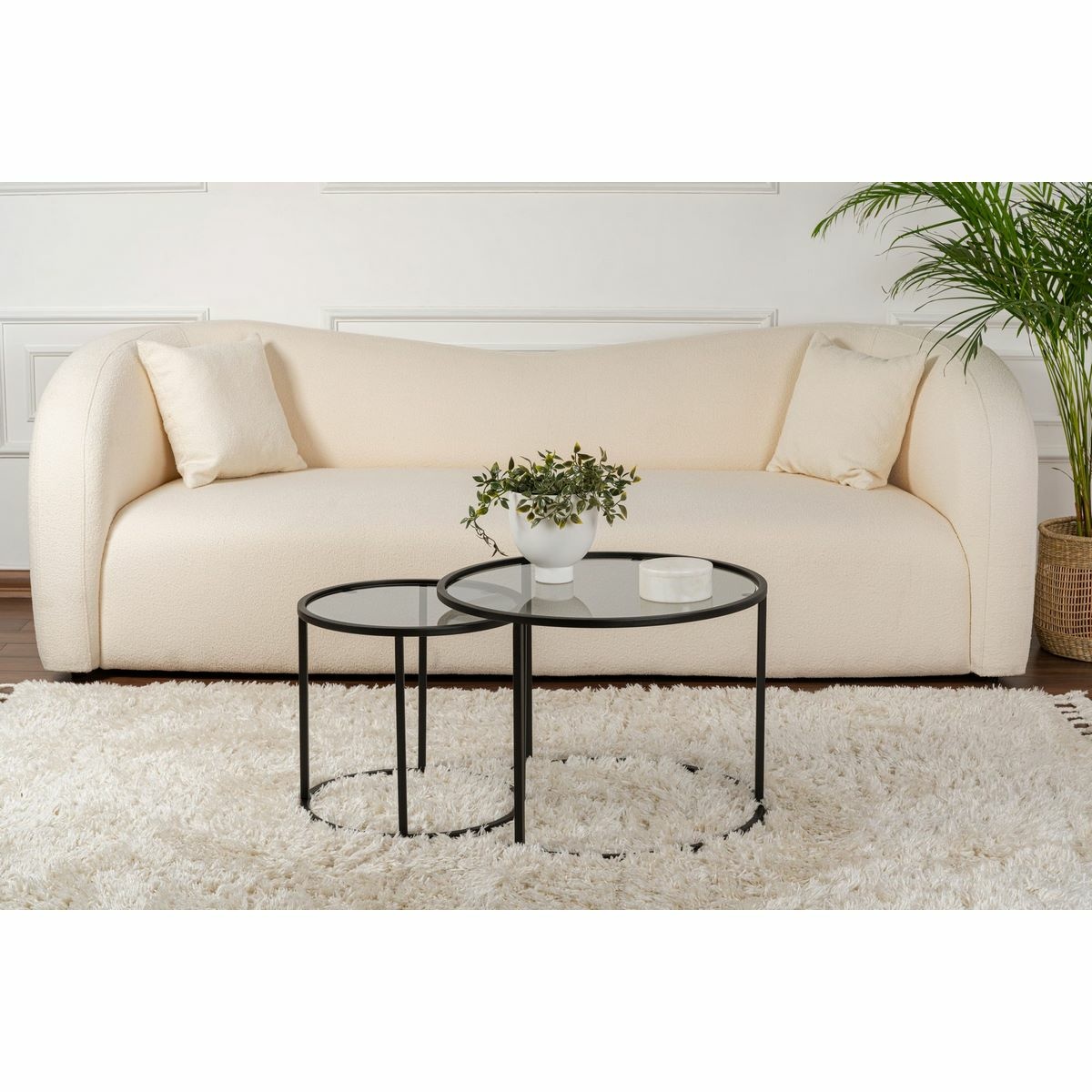 Súprava konferenčných stolíkov Aurum Black and Grey 60 cm, 2 ks