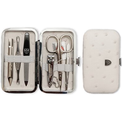 Kellermann 7412 ženski set za manikuro, vzorecnožna koža, bež