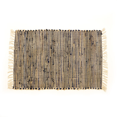 Ručně tkaný koberec Juta tmavě modrá, 60 x 90 cm