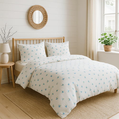 Matex Muslin posteljnina Blueberries, 140 x 200 cm, 70 x 90 cm