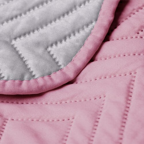 AmeliaHome Prekrivalo za posteljo Softa palepink -pearlsilver, 220 x 240 cm