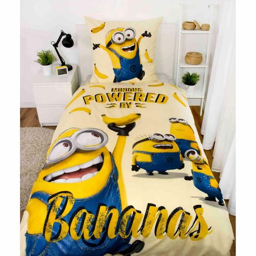 Herding bombažna posteljnina Minions, 135 x 200 cm, 80 x 80 cm
