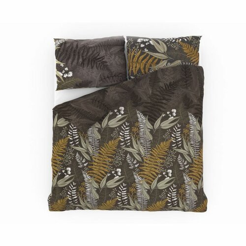 Lenjerie de pat Kvalitex Satin Luxury collection Ferns, 200 x 200 cm, 2x 70 x 90 cm