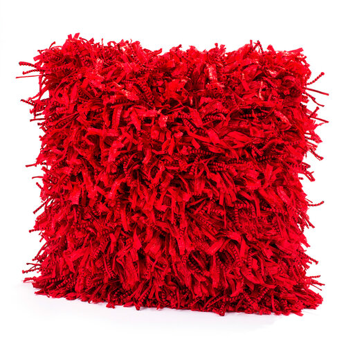 Shaggy párnahuzat piros, 45 x 45 cm