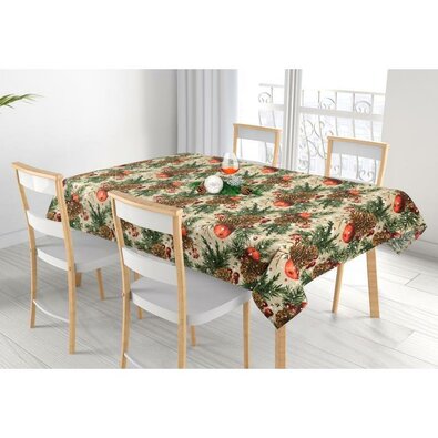 Bellatex Față de masă Conuri și mere de Crăciun,120 x 140 cm