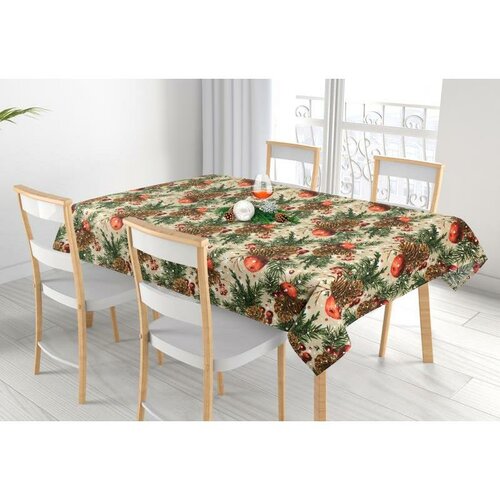 Bellatex Скатертина Шишки і яблука різдвяні, 120 x 140 см