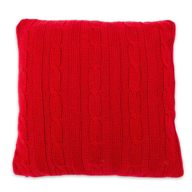 Obliečka na vankúšik pletená Duo červená, 45 x 45 cm